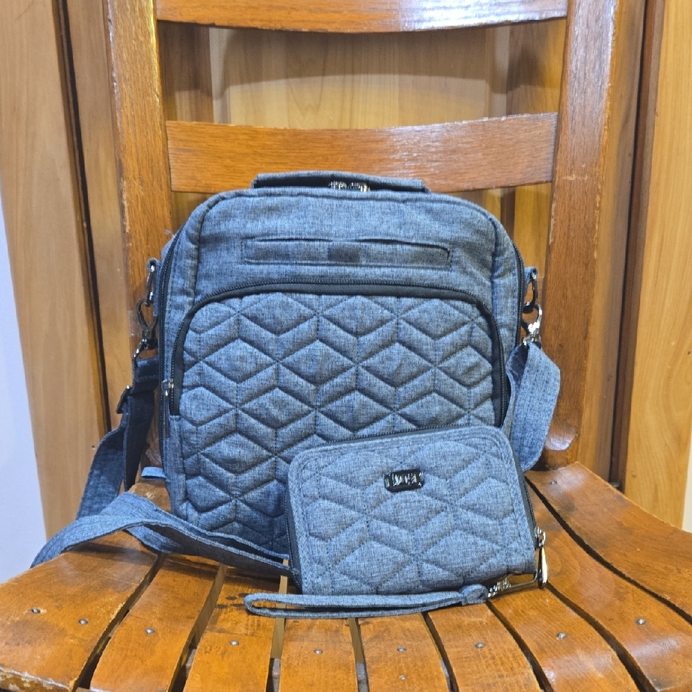 Gray Quilted wemons Bag Set